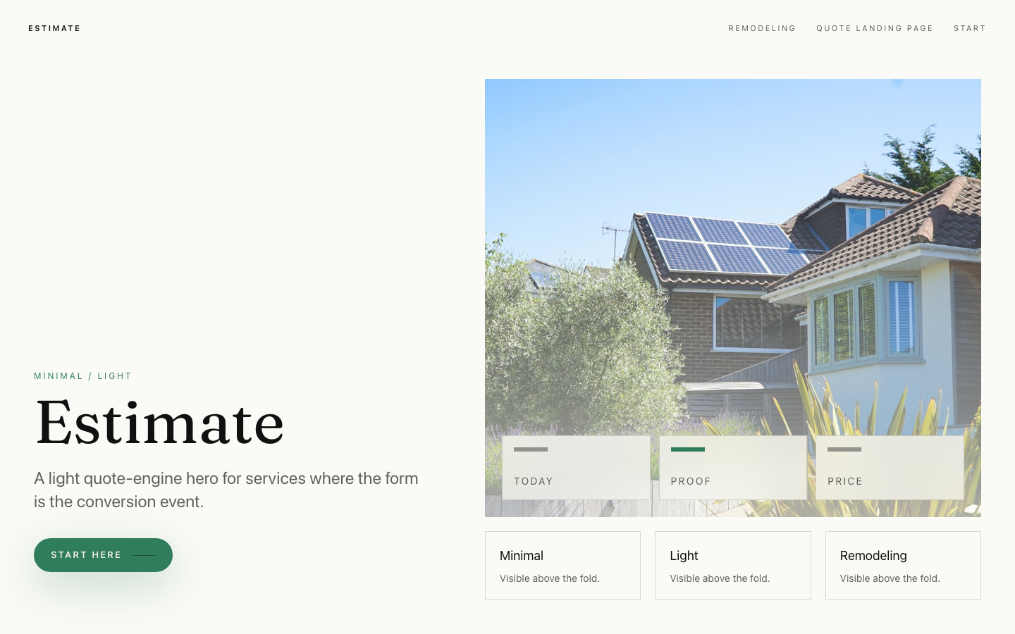 Estimate preview