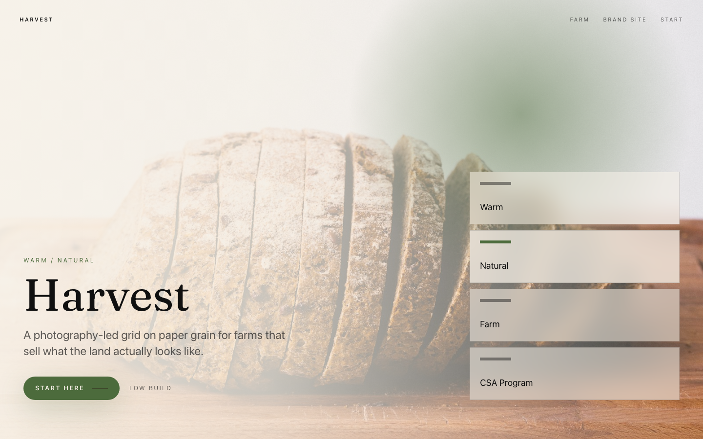 Harvest preview