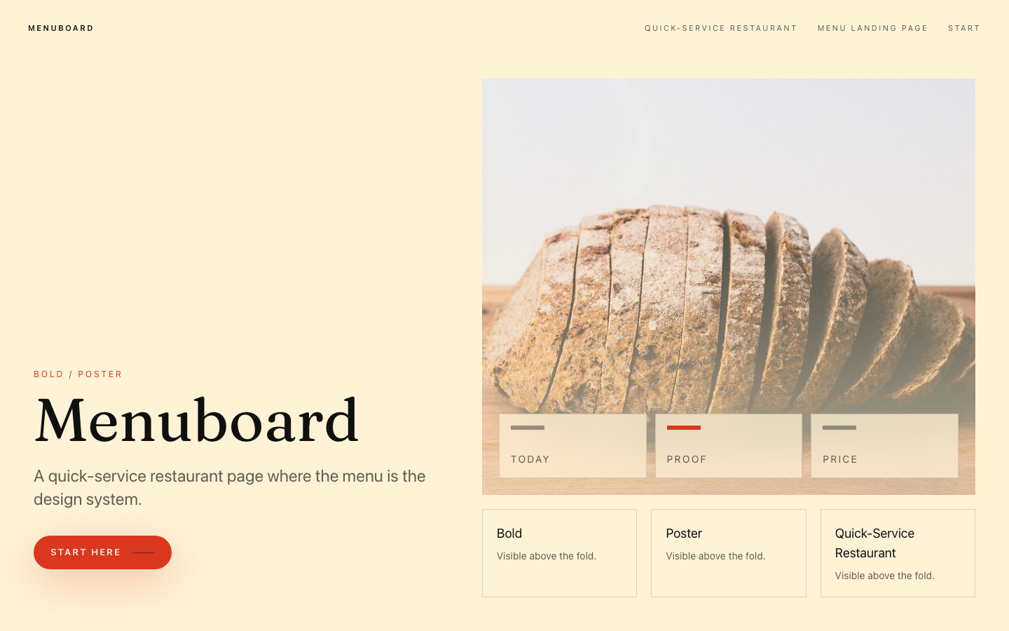 Menuboard preview